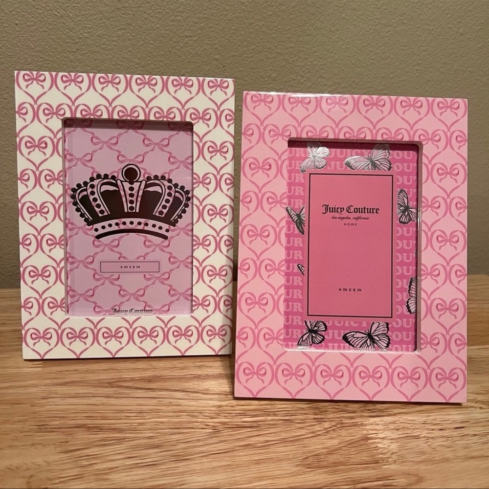 Juicy Couture Pink and Cream Heart Picture Frames